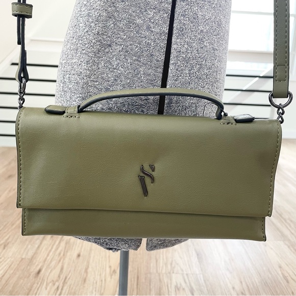 olive green contemporary, simply vera Vera Wang Crossbody purse - Picture 6 of 9